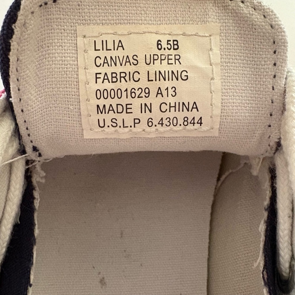 Polo Ralph Lauren Lilia Canvas Boat Shoes Size 6.5 Pink Navy - Picture 8 of 8